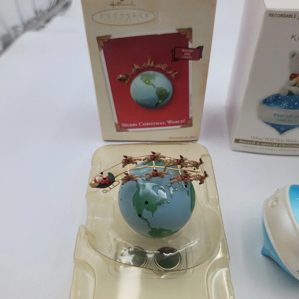 Hallmark Keepsake Ornament Lot Snowman Stocking Hanger Herbergers Glass Ball